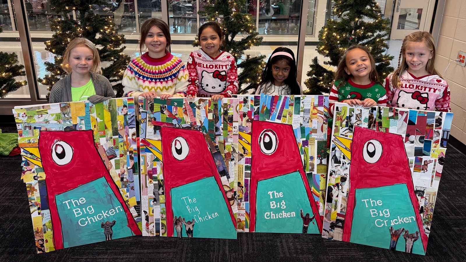 Eastvalley Elementary students design Big Chicken mural.